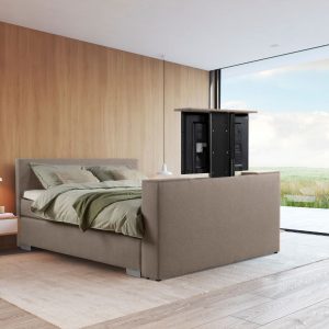 Beddenleeuw TV-Lift in Voetbord - 160x83 - Skai Taupe