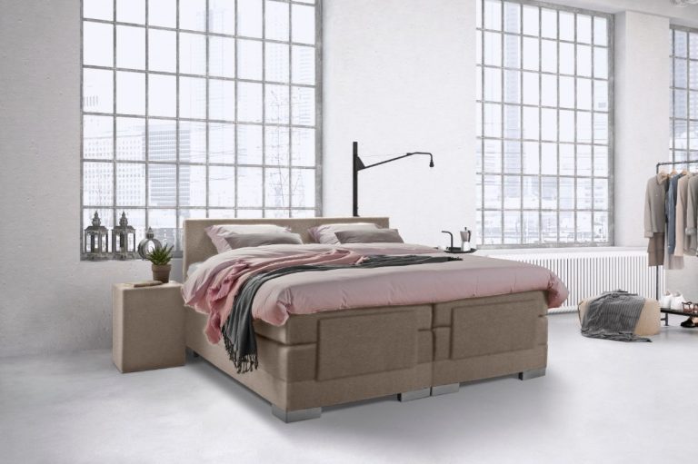 Beddenleeuw Hocker Skai Taupe
