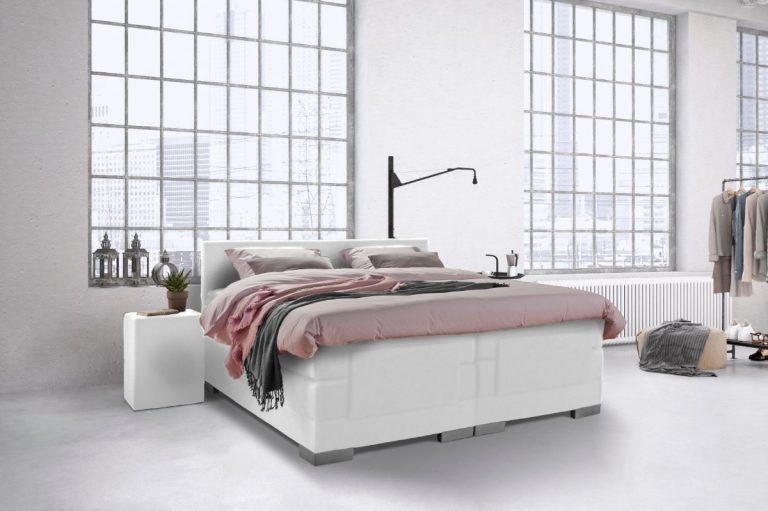 Beddenleeuw Hocker Skai Wit